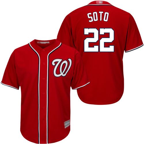 Men's Washington Nationals #22 Juan Soto Red Cool Base Stitched MLB Jersey